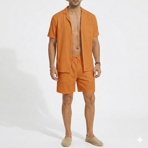 2026 New Designs High Quality Co-ord <b>Set</b> For Men's Custom Streetwear Designer Shirts And Shorts <b>Knit</b> Shorts <b>Sets</b> Daily To Use - Product Image 5