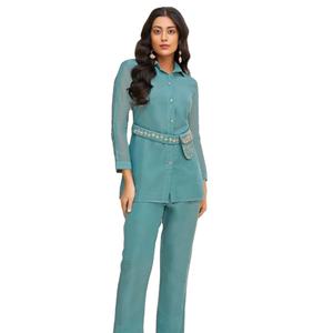 Derniers vêtements indiens et pakistanais en organza de soie pure viscose pour femmes avec pantalon et intérieur avec poche - Product Image 1