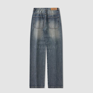 Pantalones de mezclilla de corte elegante para oficina y uso casual con pantalones de hombre lavados de primera calidad. - Product Image 2