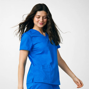 Tenues chirurgicales en gros pour cliniques esthétiques, vêtements de travail pour médecins, uniformes d'infirmière à manches courtes et col en V, pantalons à lacets côtelés - Product Image 2