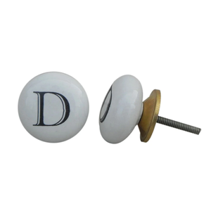 ลูกบิดเซรามิกสีขาวรูปตัวอักษร D สำหรับตู้เสื้อผ้า ลิ้นชัก ตู้เก็บของ อุปกรณ์ตกแต่งตู้แบบกำหนดเอง ดีไซน์ใหม่ ขายส่ง - Product Image 3