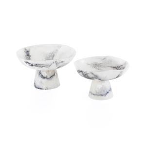 Articles pour la maison durables : Bols sur pied en résine à texture marbrée tourbillonnante, support en résine pour la décoration de table, pour dattes, chocolats, desserts, fruits - Product Image 5