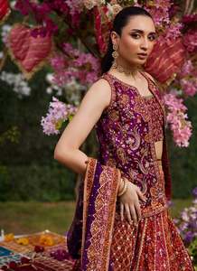 <b>Block</b> <b>Printed</b> Silk Lehenga Choli Set Modern Design Floor-Length Regular Fit All Seasons Women's Wedding Party Handmade Wrinkle - Product Image 6