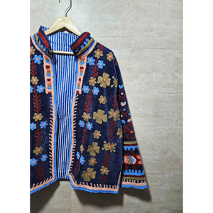 New Arrival Elegant Handcrafted Suzani Velvet <b>Jacket</b> Winter Floral Chic Suzani Coat At Factory Price Gift for her - Product Image 3