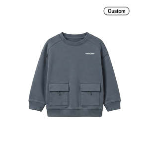 Custom Boys Streetwear Sweatshirt-Utility Pocket Raglan-100% Cotton Personalized <b>Top</b> - Product Image 5