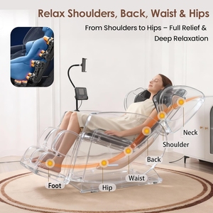 Sillón de Masaje Portátil Plegable de Gravedad Cero para Todo el Cuerpo, Reclinable, con Calefacción, Airbag, Rodillo para Pies, Shiatsu, Control por Voz Inteligente - Product Image 3