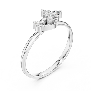 Anillo de oro macizo de 14k para mujer con diseño minimalista, diamante de corte redondo, ideal para regalo, compromiso, aniversario, boda. - Product Image 5