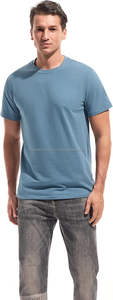 Camiseta de manga corta al por mayor para hombre, ropa de algodón elástica, camiseta de gimnasio, camiseta informal para hombre, stock de fábrica. - Product Image 3