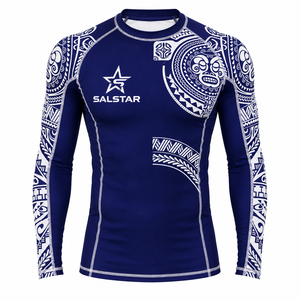 Camiseta de Compresión Ecológica para Hombre, Secado Rápido, Personalizable con Logotipo, Sublimación, Mangas en Contraste, Cuello Redondo, Protección UV, Ropa Deportiva - Product Image 4