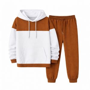 Ensemble de survêtement homme en molleton bouclette personnalisé avec broderie, pantalon évasé, streetwear, ensemble sweat à capuche zippé en coton épais pour homme - Product Image 4