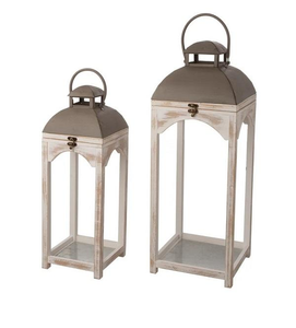 Accesorios de Iluminación Modernos para Interiores del Hogar, Linterna Navideña de Primera Calidad con Marco de Madera Marrón, Asas de Metal, Vela de Madera - Product Image 2