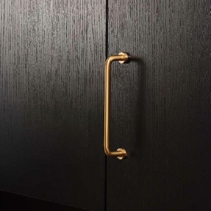 Poignée Courbe Moderne en Bronze Antique et Laiton Brossé pour Meubles, Salle de Bain, Chambre, Porte, Armoire, Commode - Product Image 3