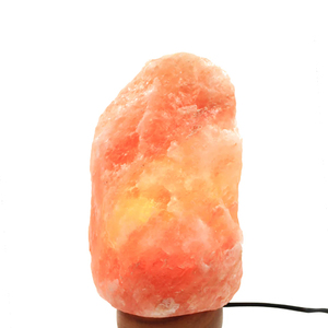 Lampe de sel rose de l'Himalaya naturelle de luxe, artisanale, avec accent en cristal de roche, lumière d'ambiance, personnalisation du logo, fabrication OEM - Product Image 3