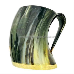Tasse à corne à boire Viking de bonne qualité faite à la main faite à la main des chopes à bière naturelles pour les fêtes pour le café en Inde - Product Image 3