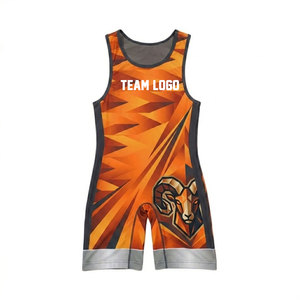 Combinaison de lutte pour hommes de haute qualité, extensible, légère, respirante, à séchage rapide, en spandex/polyester, avec logo personnalisable sur le devant - Pas cher - Product Image 1