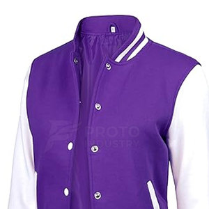<b>Stand</b> Collar Letterman Jacket Trendy Patch <b>Work</b> Design Street Style Lightweight Soft Fabric Covered Button Fashion Elegant - Product Image 6