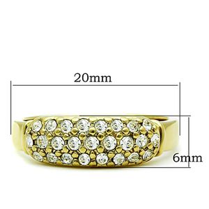 TK1389 Anello in Acciaio Inossidabile di Alta Qualità con Cristallo Trasparente e Placcatura in Oro IP (Ion Plating) per Piatti e Vassoi - Product Image 2
