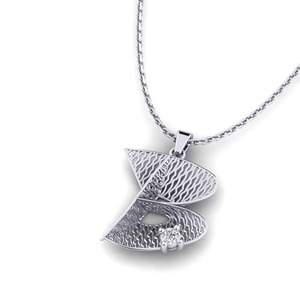 Colgante de letra chapado en plata y moissanita al por mayor, dije blanco de cristal, estilo hip hop, joyería unisex - Product Image 3