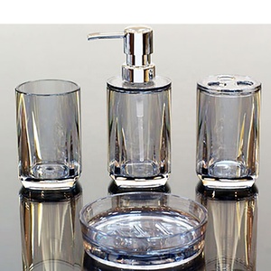 Juego de Dispensadores de Jabón para Baño de Acrílico Ecológico de Cuatro Piezas, Modelo 825-6 - Product Image 1