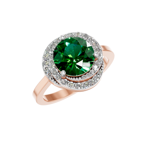 Vente en gros personnalisé OEM ODM 14K & 18K or émeraude Halo Solitaire Bague Fine Jewelry pour les fêtes de mariage certifié par IGI - Product Image 1