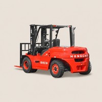 Chariot élévateur contrepoids diesel de 10 tonnes avec positionneur de fourches pour la manutention industrielle de charges lourdes