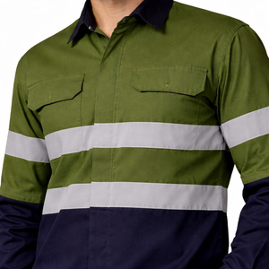 Chemise de travail professionnelle de sécurité, réfléchissante, haute visibilité, en coton respirant, durable, uniforme de protection industrielle pour la construction - Product Image 4