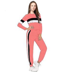 New High Quality Women Sweatshirt and Joggers <b>Sets</b> 100% Cotton Fleece <b>Colour</b> Pink Sports Wear Casual Sweatsuits for women's - Product Image 4