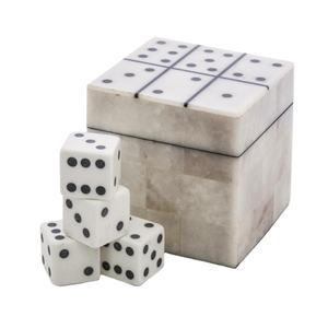 Caja de Juego de Dados y Dominó de Mármol Blanco, Precio al por Mayor, Ideas de Regalo - Product Image 1