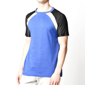 เสื้อยืดแขนปกติสีน้ำเงินสำหรับผู้ชายพิมพ์ลายระบายอากาศได้ดีเสื้อฮิปฮอปทรงพอดีตัวแบบสปอร์ต - Product Image 3