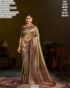 Golden Heritage Traditional Banarasi <b>Satin</b> Silk Saree-Moisture-Wicking & Wrinkle-Free for Winter/Summer Weddings Party Occasions - Product Image 5