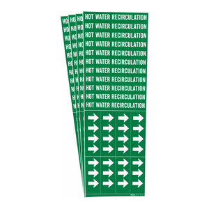 Marqueur flexible pour tuyaux de recirculation d'eau chaude, pour conduites intérieures et extérieures, par Brady - Product Image 1