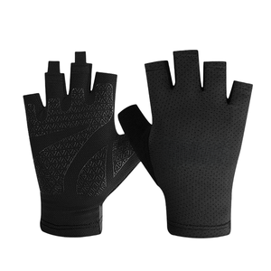 Guantes de Ciclismo Negros y Rojos de Medio Dedo, Guantes de Carreras con Agarre, Cierre de Gancho y Bucle, Protección de Palma, Unisex - Product Image 2