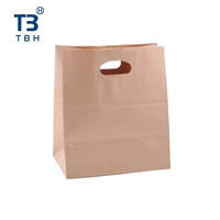 Excelente bolsa de papel con asa en forma de D, 280x280x150mm, ideal para compras, comerciantes, embalaje, proveedores de dropshipping.