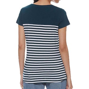T-shirts pour femmes, style tendance, design rayé, manches courtes, coton et polyester, tissu respirant - Product Image 2
