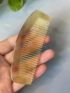 หวีเขาควายงานทำมือหวีซี่ละเอียดป้องกันไฟฟ้าสถิตย์ผมและหนังศีรษะตกแต่งเพื่อสุขภาพงานแกะสลักวัวเขางานฝีมือโดย fwe - Product Image 2