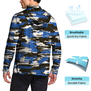 Camisa de Pesca con Capucha y Manga Larga para Hombre, Camuflaje, Protección Solar UPF 50, Ropa de Exterior Anti-UV, Impresión por Sublimación, Poliéster - Product Image 5