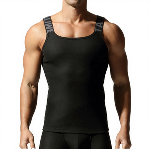 Fasmic International <b>Men's</b> Breathable Spandex Knitted Casual Sports Sleeveless Tank Top Solid Color <b>Slim</b> Fit <b>Vest</b> Pockets for - Product Image 2