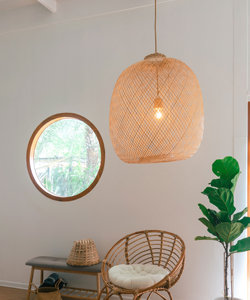 Jumbo Handwoven Bamboo Pendant Lamp Extra Large Boho Lighting Natural Wicker <b>Ceiling</b> Light Home <b>Decor</b> Supplier Manufacturer - Product Image 4