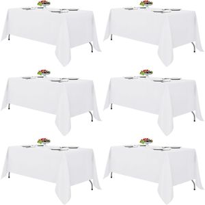 Set di 6 Tovaglie Rettangolari Bianche per Tavoli da Pranzo, Coperture Essenziali per Tavoli - Product Image 1