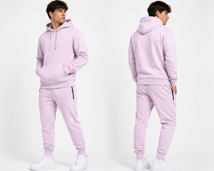 ชุดเซ็ตฮู้ดดี้สีชมพูบลัชสุดหรูและกางเกงจ็อกเกอร์ ผ้าฟลีซพรีเมียม ชุดลำลองสำหรับออกกำลังกาย ขายส่ง - Product Image 2