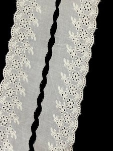 Ribete de encaje de algodón blanco bordado de la mejor calidad – Borde festoneado floral, encaje suave y transpirable para prendas de vestir - Product Image 2