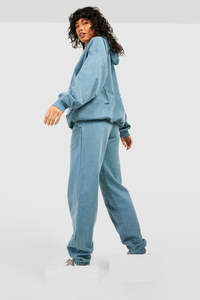 Survêtements d'hiver décontractés de luxe pour femmes, effet délavé, 100% coton, molleton doux 300 GSM, coupe régulière, avec logo personnalisé, pour le jogging - Product Image 3