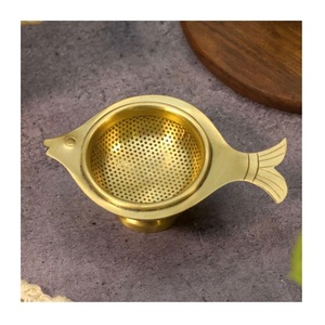 Infuseurs à thé en fil de laiton doré avec long manche, filtres à thé en métal tressés à la main pour thé en vrac, à bas prix - Product Image 3