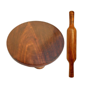 Chakla belan en bois artisanal, idéal pour la préparation de chapati et de roti à la maison. - Product Image 4