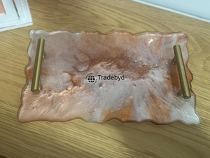 Elegante Bandeja Moderna de Resina, Plato Decorativo Móvil Hecho a Mano de Primera Calidad para Servir en la Cena y para Regalos, Tradebyd - Product Image 3