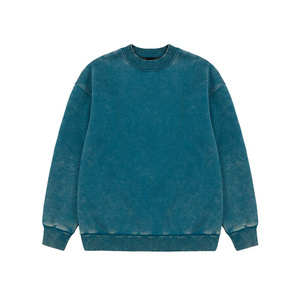 Acid Wash Vintage Oversized Heavy <b>Weight</b> 400 GSM OEM/ODM Service French Terry 100% Cotton <b>Blank</b> Men Crewneck Sweatshirt - Product Image 6