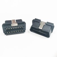 Conector Macho OBD-II de 16 Pines OEM con Clips Metálicos para Programación de ECU y Arnés de Cableado