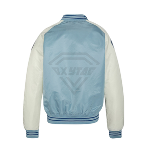High Quality Custom Logo Satin <b>Jacket</b> Men Cool Style Patch Logo Casual Outdoor Professional College Team Wear Fur <b>Leather</b> - Product Image 4
