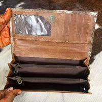 Nouvel arrivage de pochette en cuir de vachette pochette portefeuille luxe cheveux sur la peau porte-carte de crédit en cuir véritable portefeuille cadeau femmes