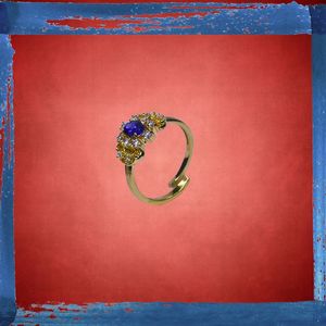 Anillo Clásico de Boda para Mujer, Plata de Ley 925, Chapado en Oro, con Tanzanita y Topacio Blanco, Engaste de Canal - Product Image 6